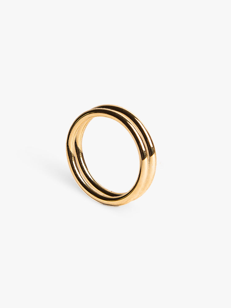 Ring Facet Dual Round 2 mm 14kt Solid Gold