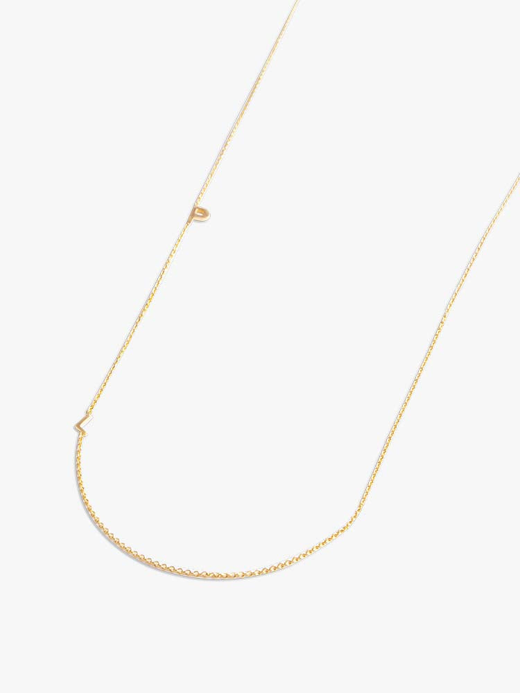 Necklace Caption Play 14kt Solid Gold - 2 letter