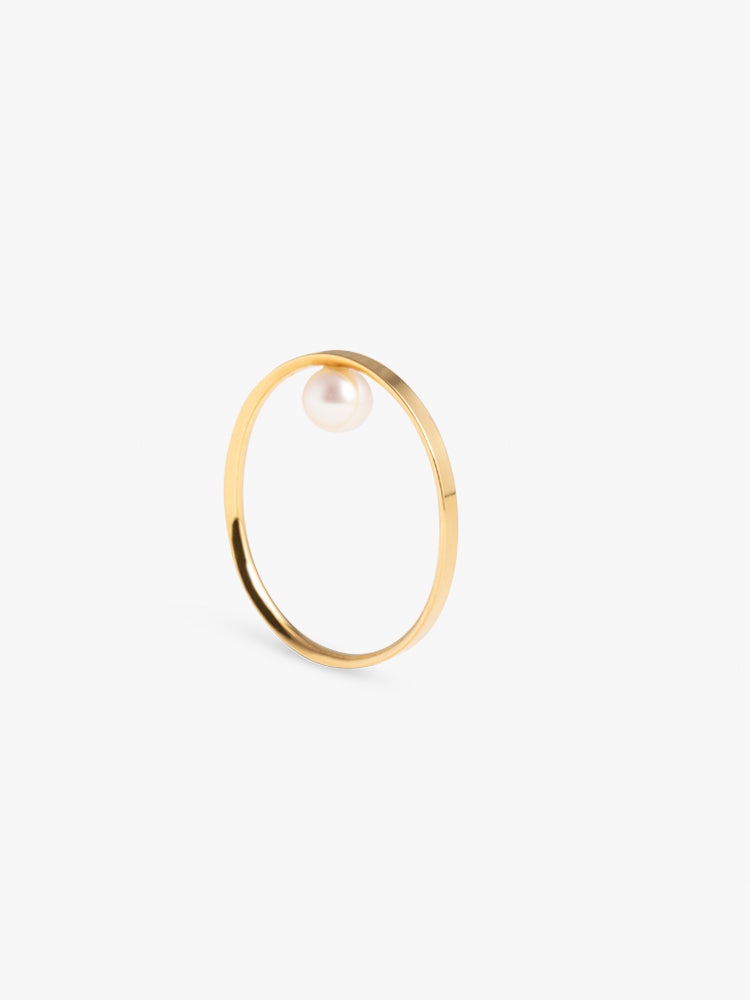 Ring Facet Pearl 14kt Solid Gold