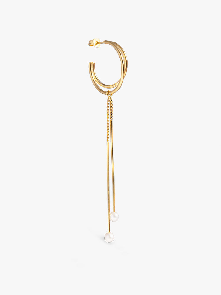 SET Element Hoop/Cord Tail Pearl Gold
