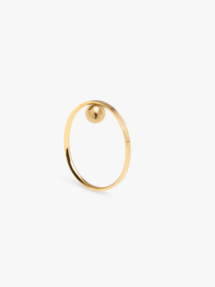 Ring Facet Sphere 14kt Solid Gold