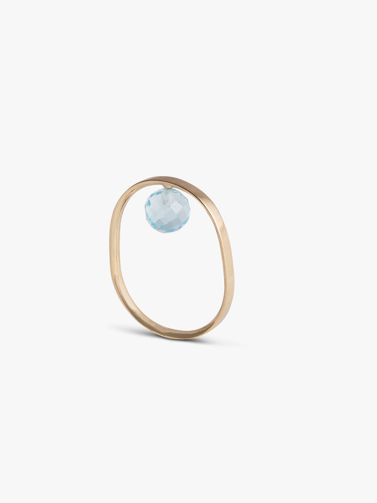 Ring Facet Topaz 14kt Solid Gold