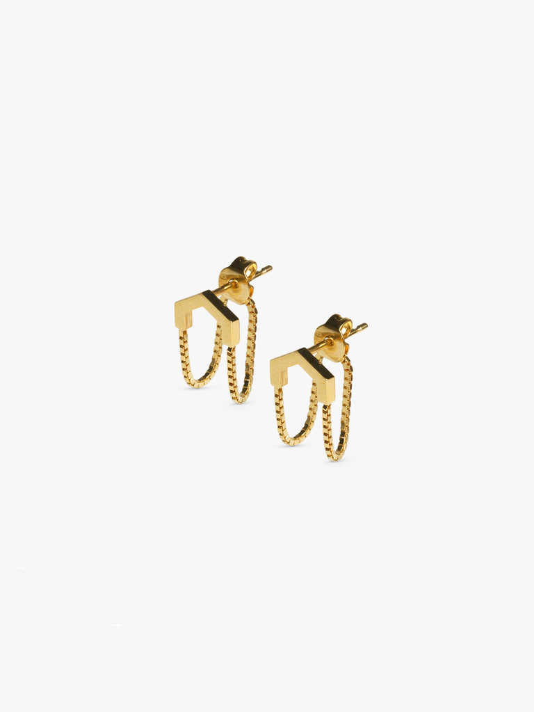 Earring Volt Wire Hexagon gold, made by The Boyscouts.