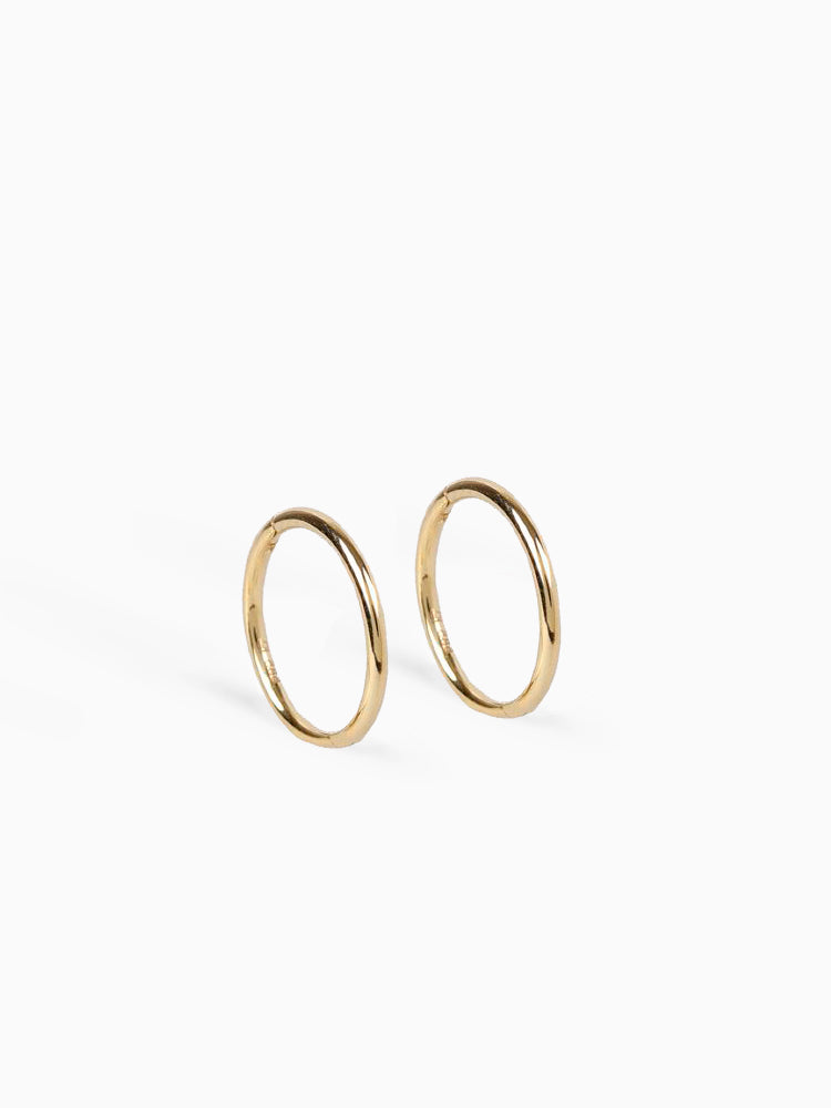 Earring Hoop 12 mm 14kt Solid Gold