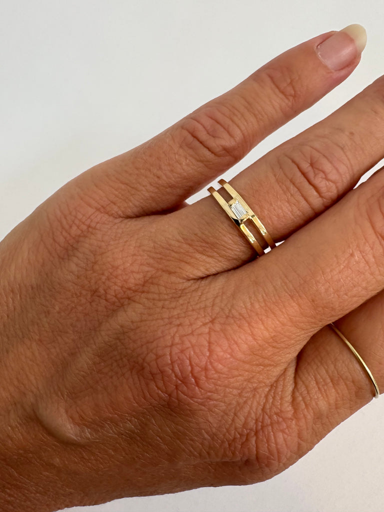 Ring Garner Round Lab Diamond 14kt Solid Gold