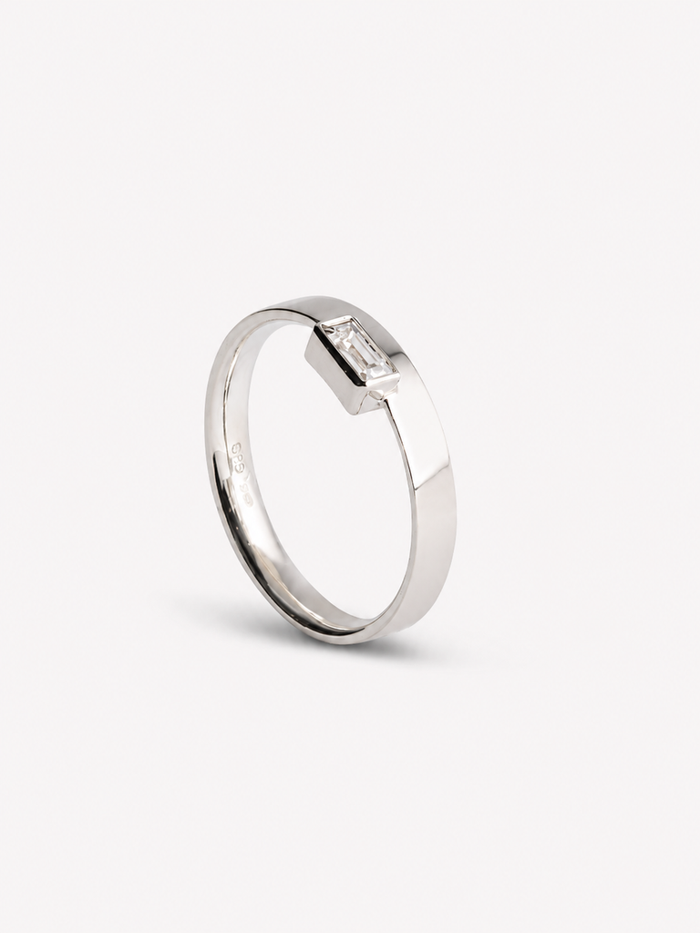 Ring Facet L Lab Diamond 14kt White Gold