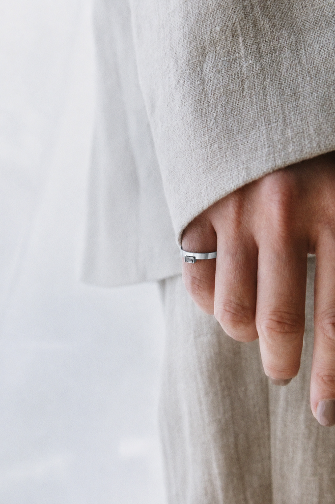 Ring Facet L Lab Diamond 14kt White Gold