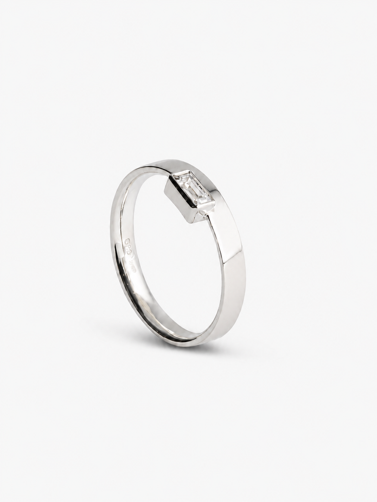Ring Facet L Lab Diamond 14kt White Gold
