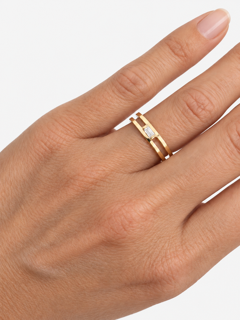 Ring Garner Round Lab Diamond 14kt Solid Gold