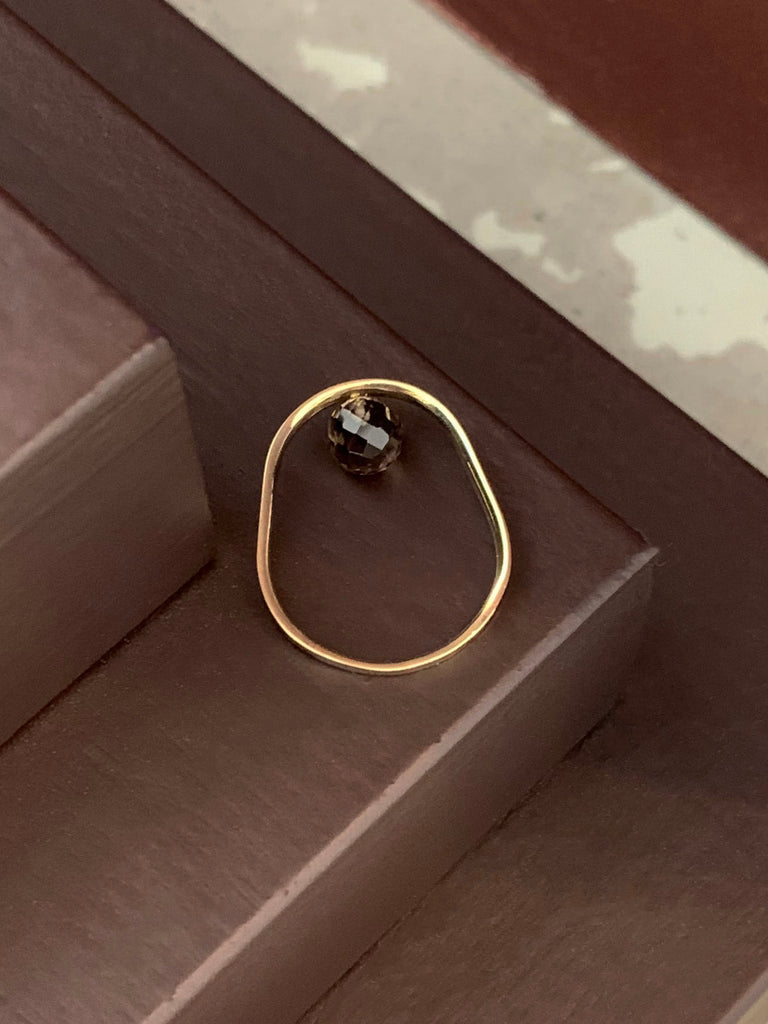 SAMPLE - Ring Facet Smoky Quartz 14kt Solid Gold
