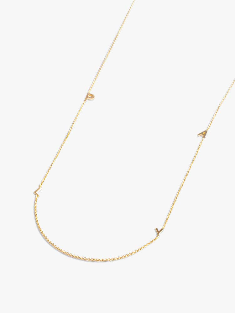 Necklace Caption Play 14kt Solid Gold - 4 letter