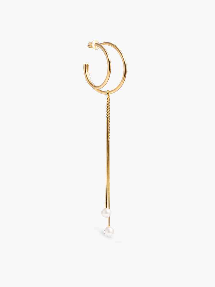 SET Element Hoop/Cord Tail Pearl Gold