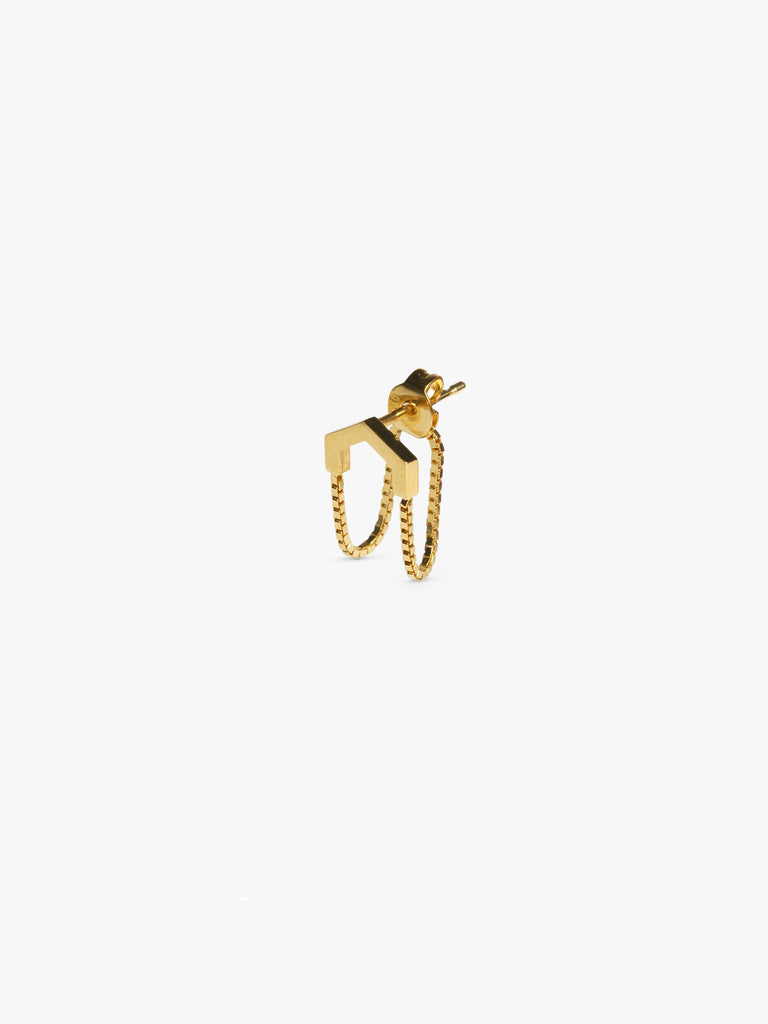 Earring Volt Wire Hexagon gold, made by The Boyscouts.