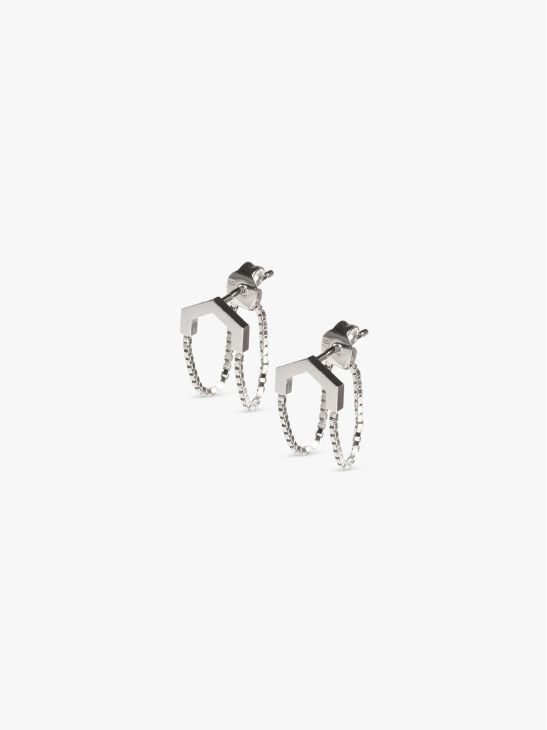 Earring Volt Wire Hexagon silver, made by The Boyscouts.