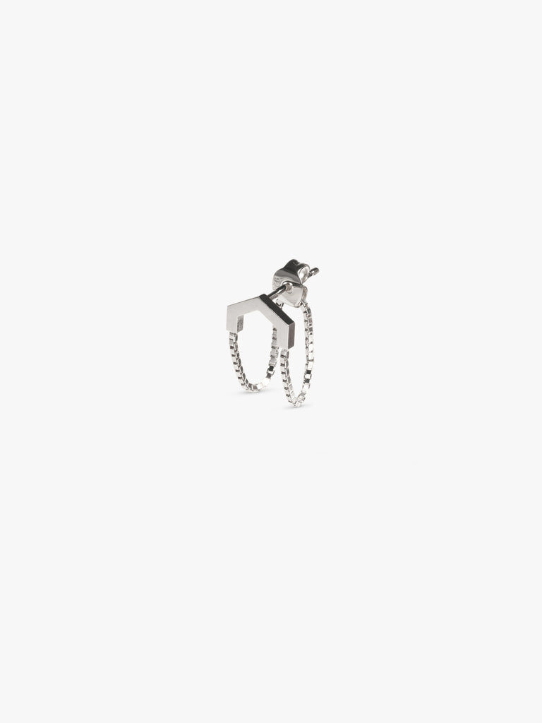 Earring Volt Wire Hexagon silver, made by The Boyscouts.